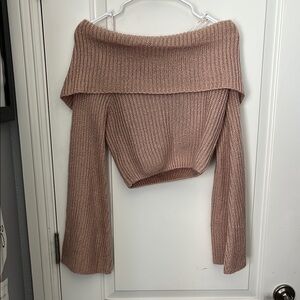 Off-Shoulder Blush Pink Sweater